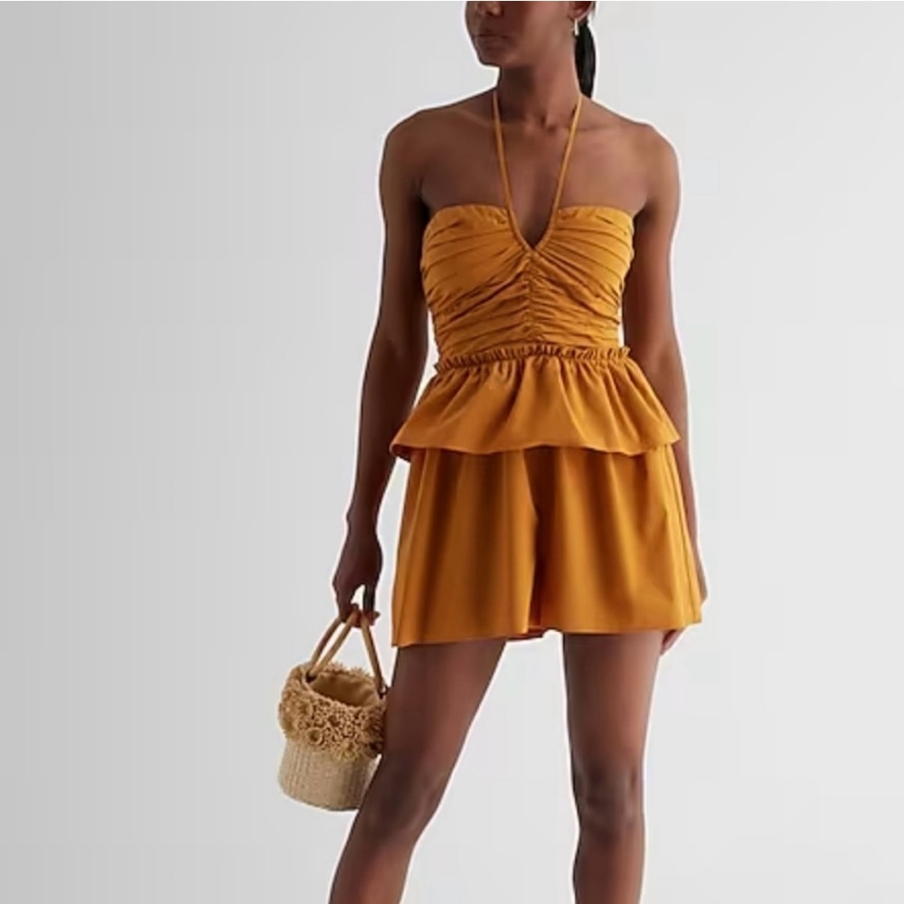 EXPRESS Tired Pleated Poplin Romper